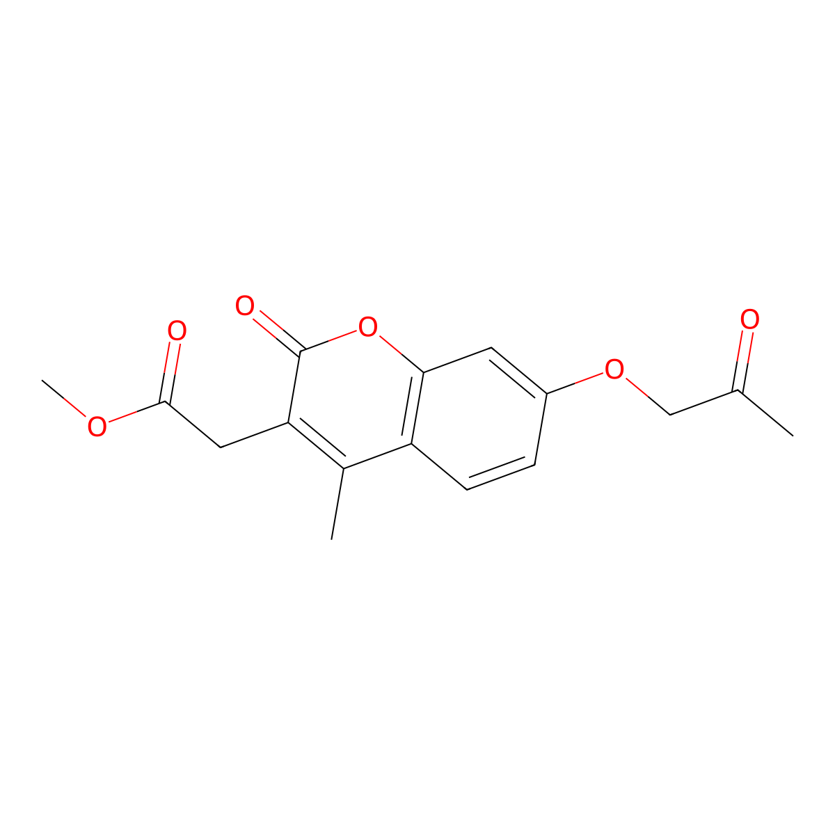 methyl [4-methyl-2-oxo-7-(2-oxopropoxy)-2H-chromen-3-yl]acetate molecular structure, CAS 664365-83-7