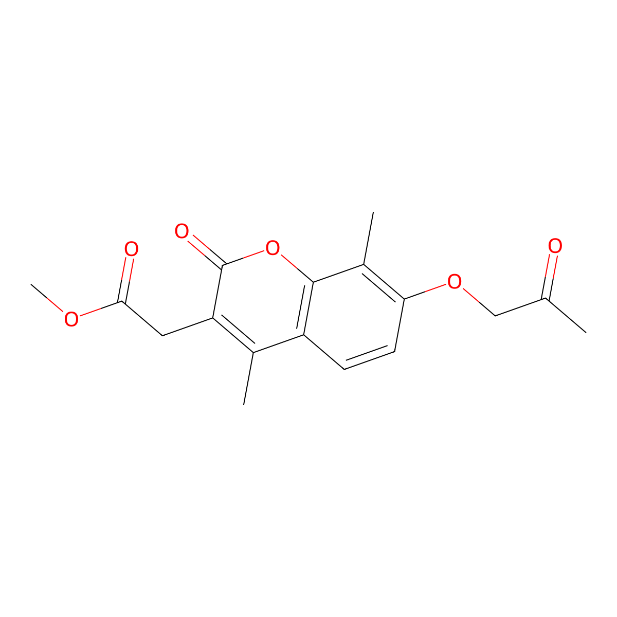 methyl [4,8-dimethyl-2-oxo-7-(2-oxopropoxy)-2H-chromen-3-yl]acetate molecular structure, CAS 664365-84-8