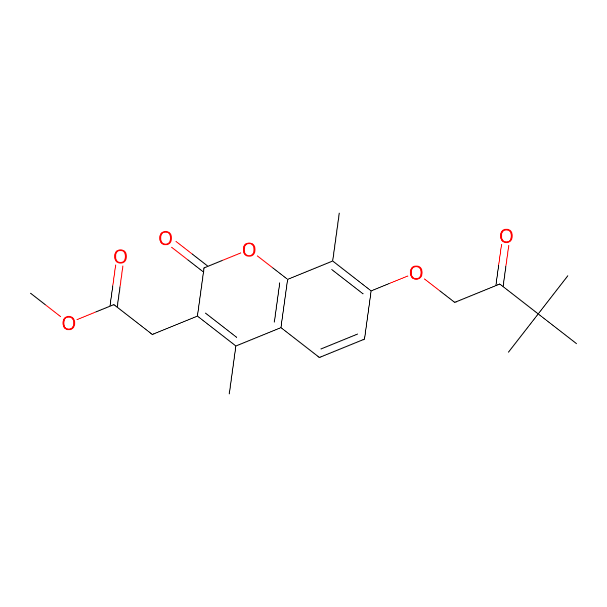 methyl [7-(3,3-dimethyl-2-oxobutoxy)-4,8-dimethyl-2-oxo-2H-chromen-3-yl]acetate molecular structure, CAS 664365-86-0