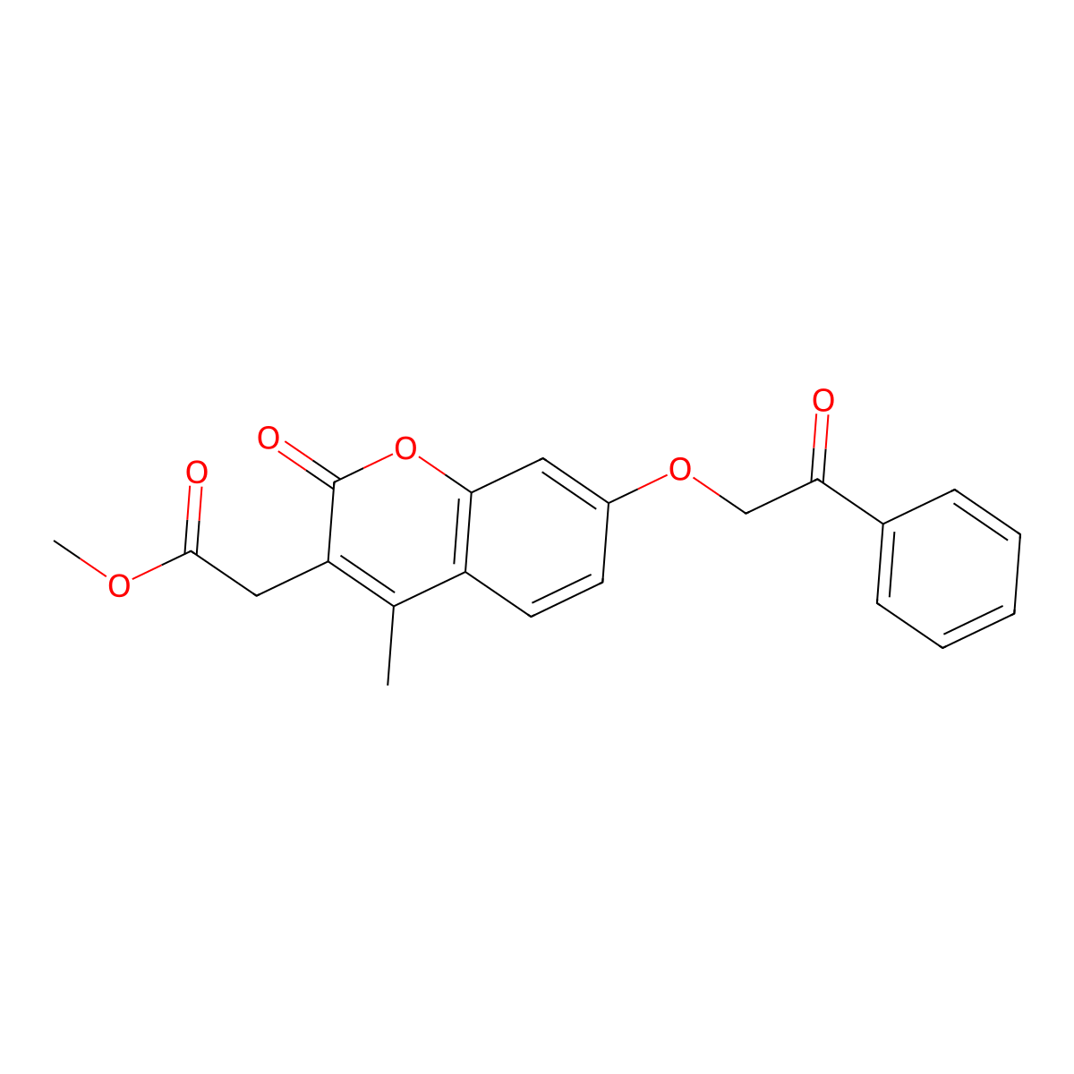 methyl [4-methyl-2-oxo-7-(2-oxo-2-phenylethoxy)-2H-chromen-3-yl]acetate molecular structure, CAS 664365-91-7