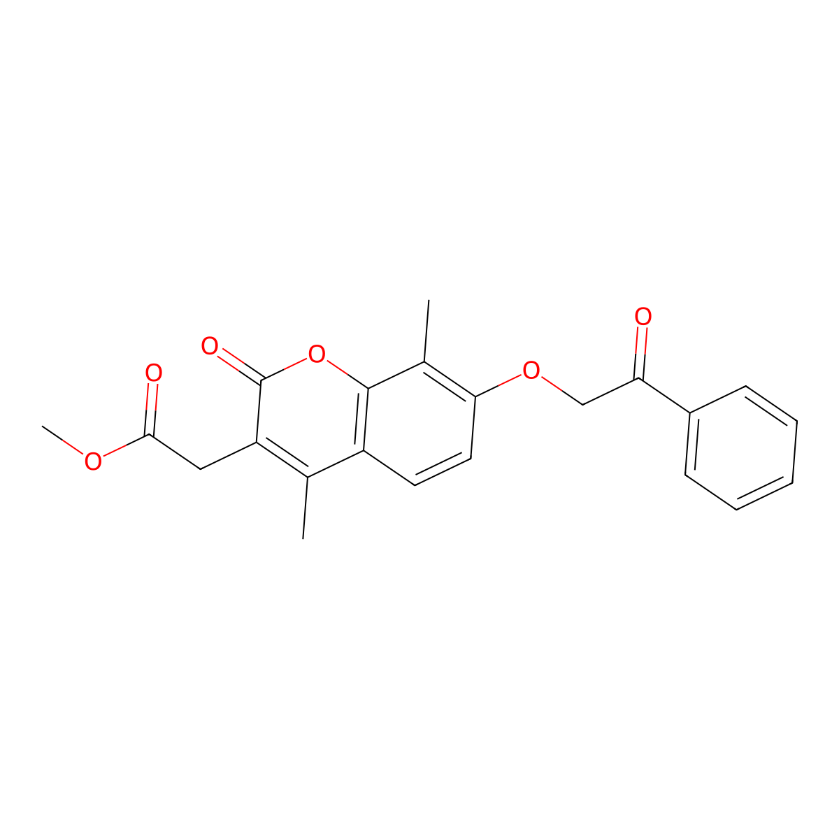 methyl [4,8-dimethyl-2-oxo-7-(2-oxo-2-phenylethoxy)-2H-chromen-3-yl]acetate molecular structure, CAS 664365-92-8