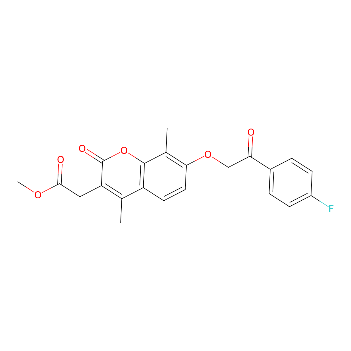methyl {7-[2-(4-fluorophenyl)-2-oxoethoxy]-4,8-dimethyl-2-oxo-2H-chromen-3-yl}acetate molecular structure, CAS 664365-94-0