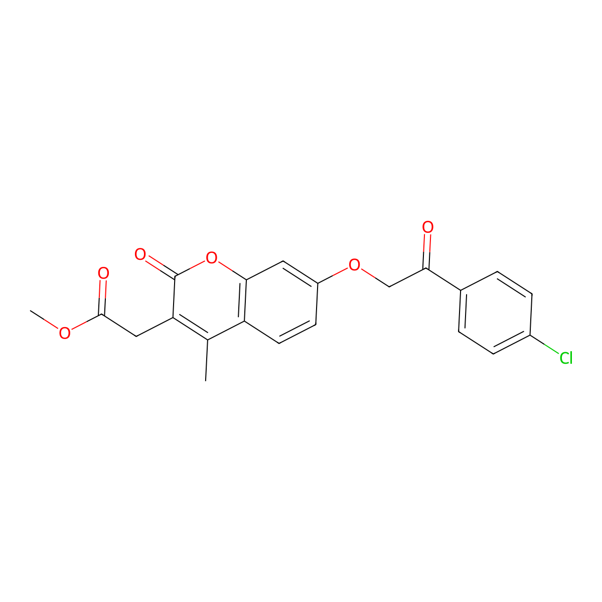 methyl {7-[2-(4-chlorophenyl)-2-oxoethoxy]-4-methyl-2-oxo-2H-chromen-3-yl}acetate molecular structure, CAS 664365-95-1