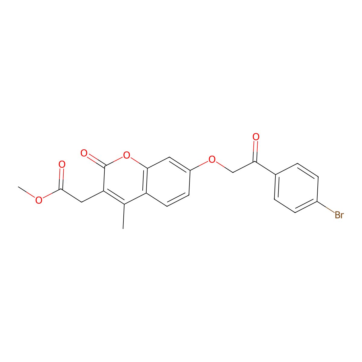 methyl {7-[2-(4-bromophenyl)-2-oxoethoxy]-4-methyl-2-oxo-2H-chromen-3-yl}acetate molecular structure, CAS 664365-97-3