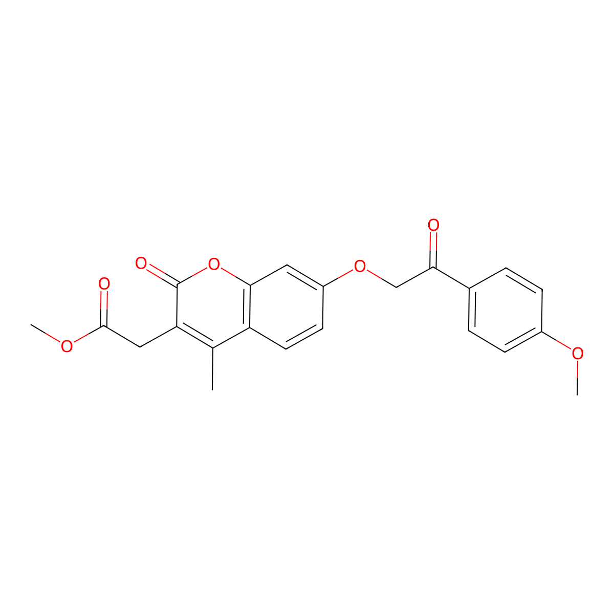methyl {7-[2-(4-methoxyphenyl)-2-oxoethoxy]-4-methyl-2-oxo-2H-chromen-3-yl}acetate molecular structure, CAS 664365-99-5