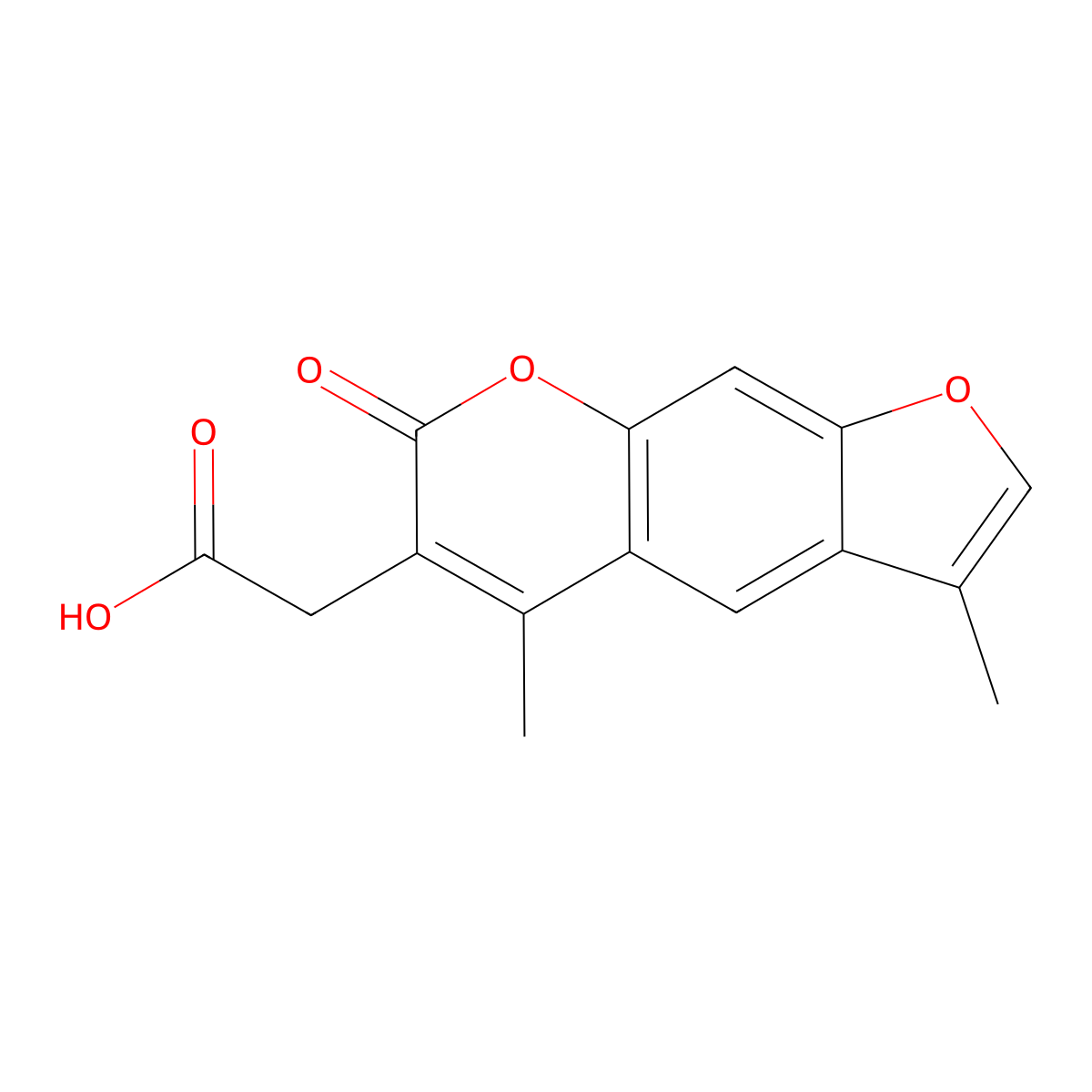 (3,5-dimethyl-7-oxo-7H-furo[3,2-g]chromen-6-yl)acetic acid molecular structure, CAS 664366-03-4