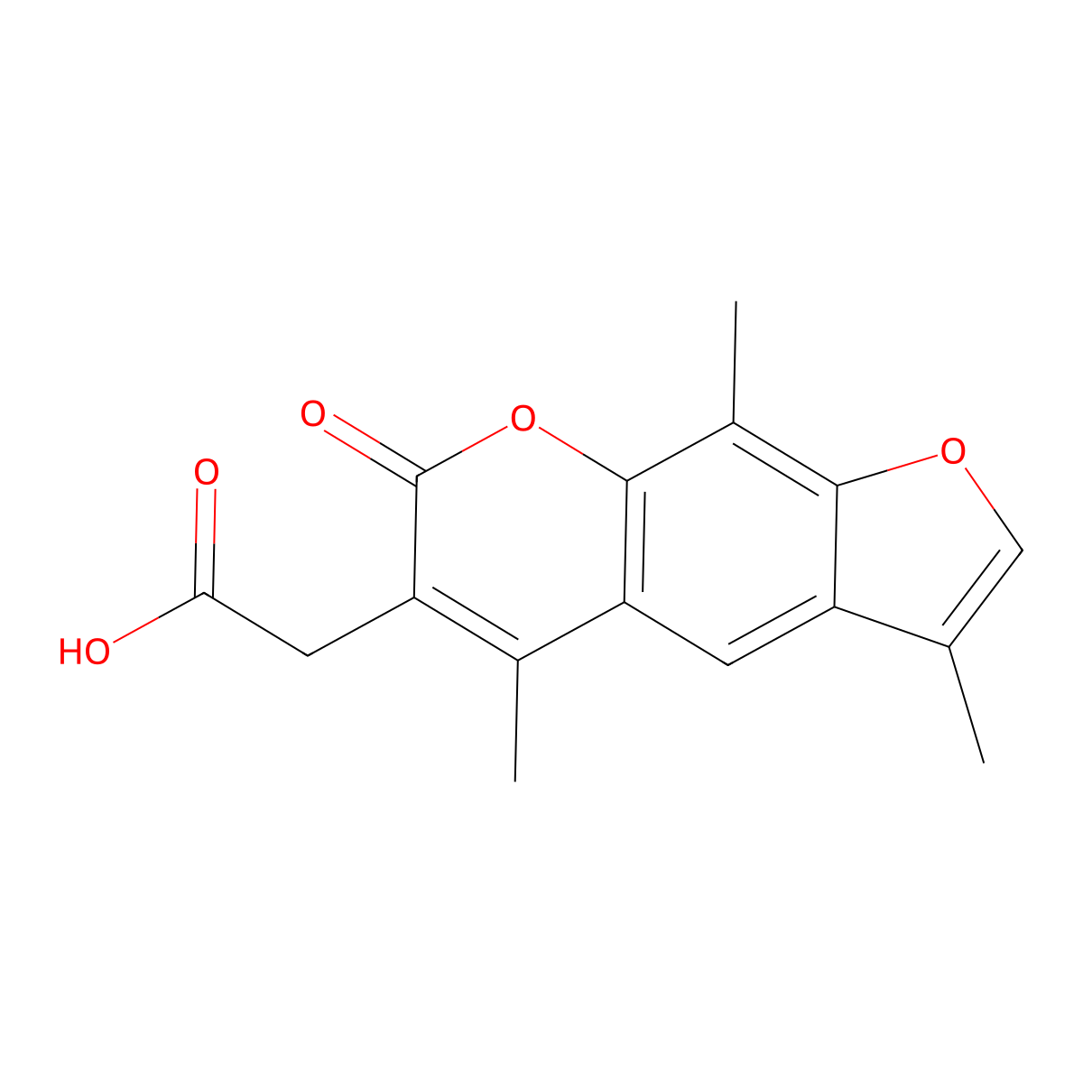 (3,5,9-trimethyl-7-oxo-7H-furo[3,2-g]chromen-6-yl)acetic acid molecular structure, CAS 664366-04-5