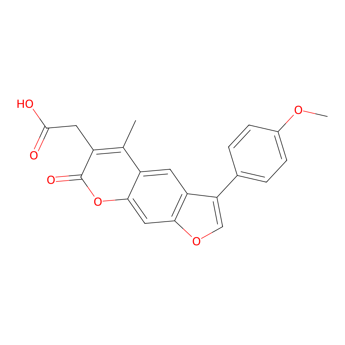 2-[3-(4-Methoxyphenyl)-5-methyl-7-oxofuro[3,2-g]chromen-6-yl]acetic acid molecular structure, CAS 664366-19-2