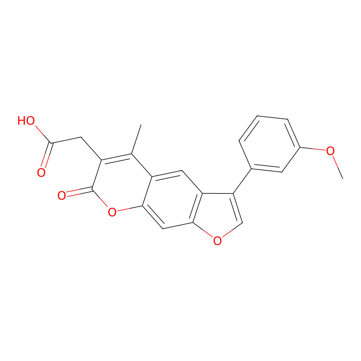 7H-Furo[3,2-g][1]benzopyran-6-acetic acid,3-(3-methoxyphenyl)-5-methyl-7-oxo- molecular structure, CAS 664366-21-6