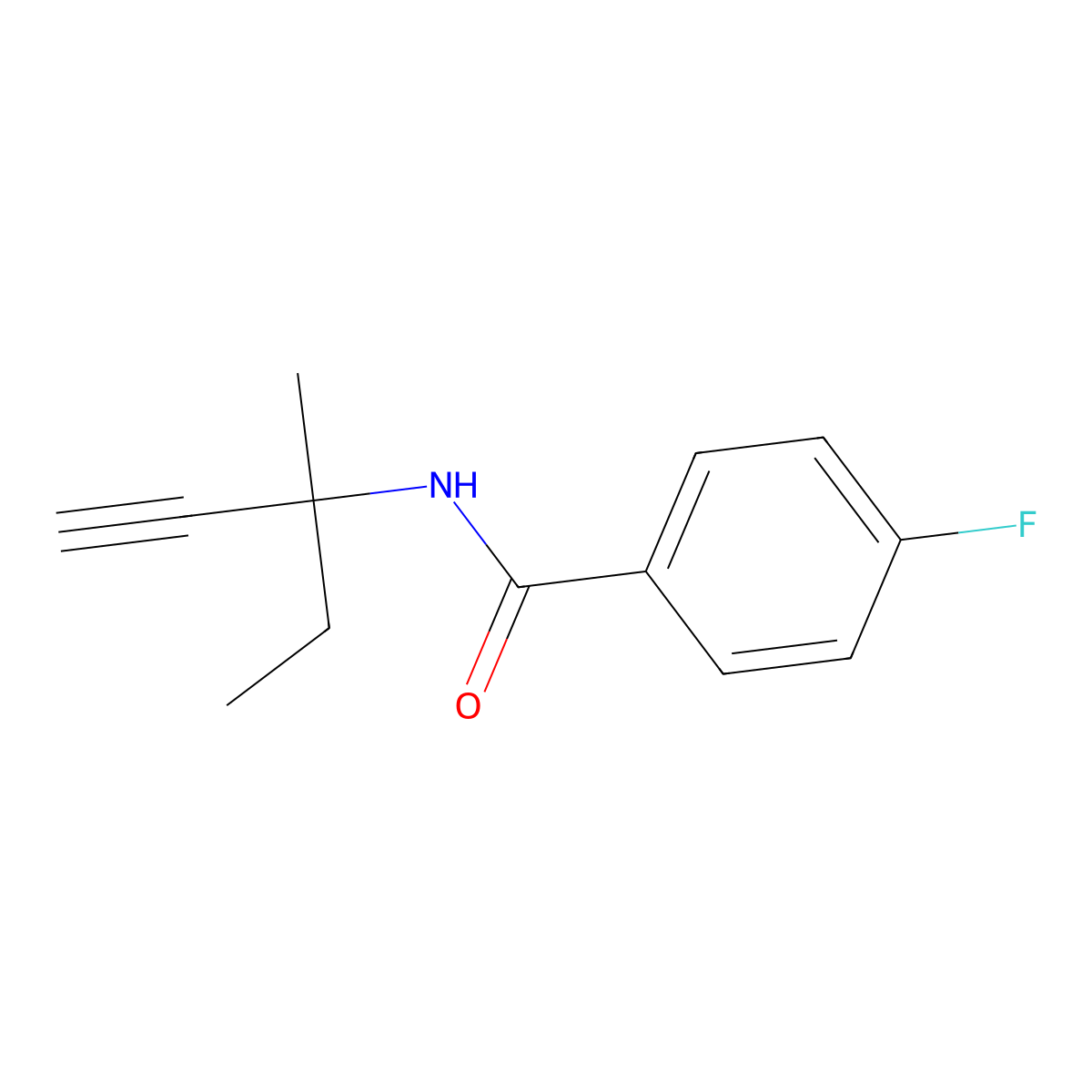 4-fluoro-N-(3-methylpent-1-yn-3-yl)benzamide molecular structure, CAS 664367-62-8