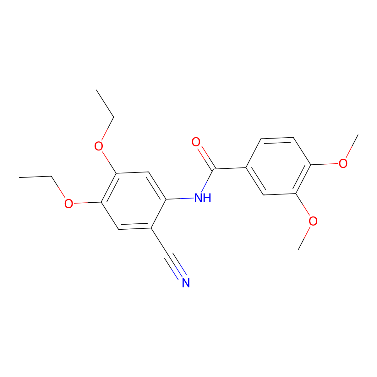 N-(2-cyano-4,5-diethoxyphenyl)-3,4-dimethoxybenzamide molecular structure, CAS 664368-08-5
