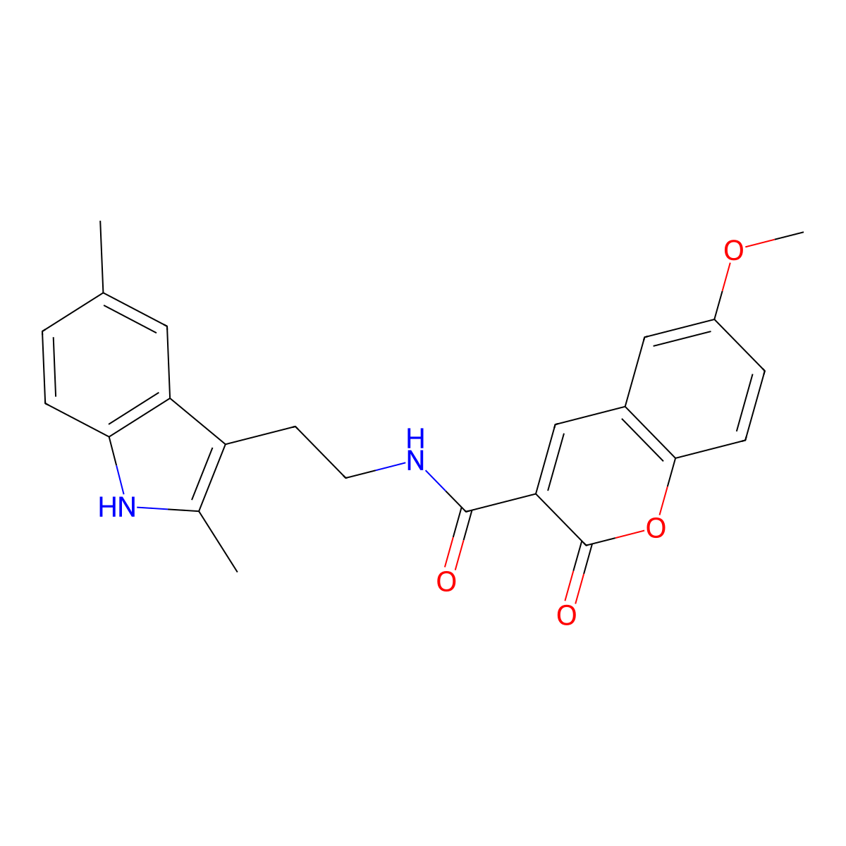 N-[2-(2,5-dimethyl-1H-indol-3-yl)ethyl]-6-methoxy-2-oxo-2H-chromene-3-carboxamide molecular structure, CAS 664368-88-1
