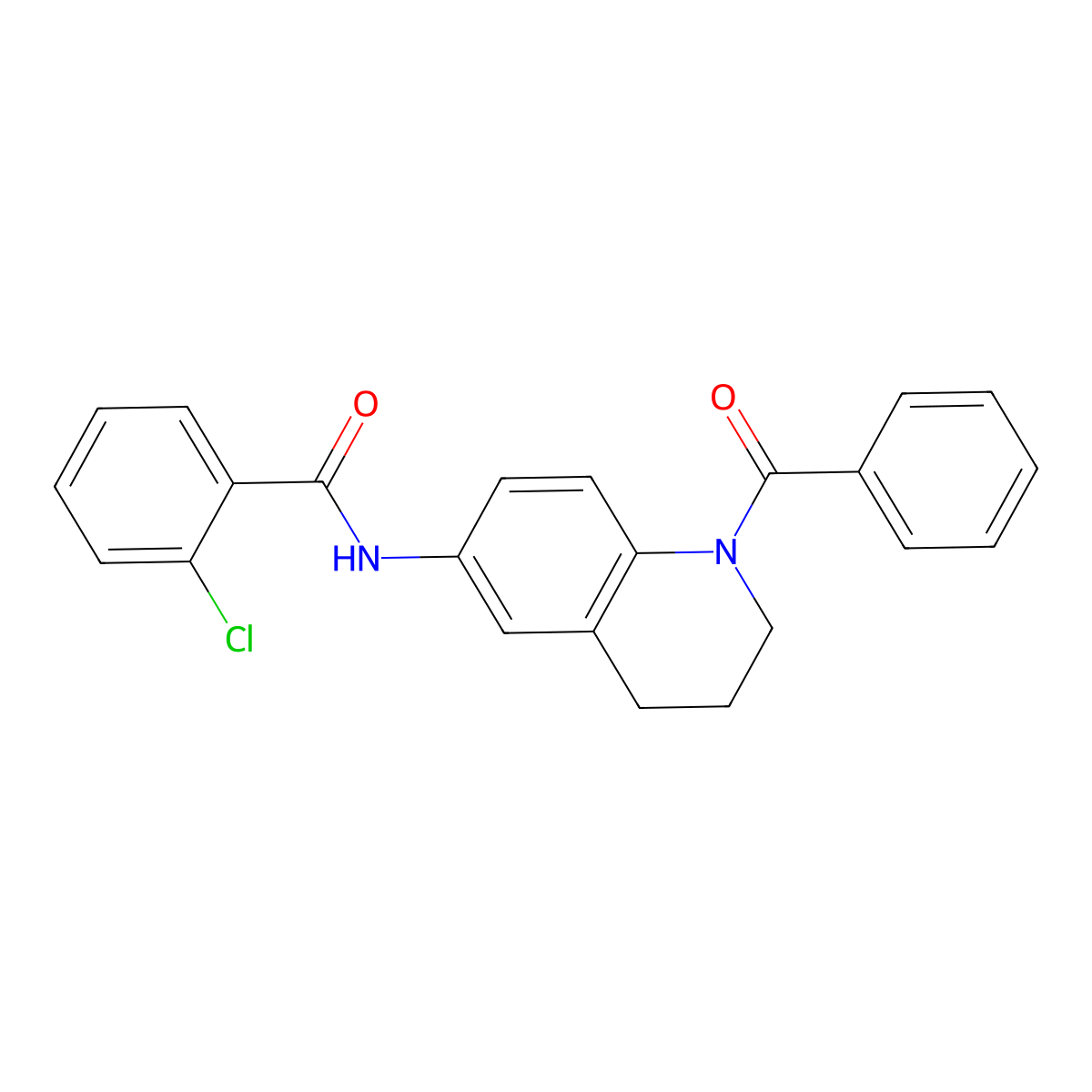 N-(1-benzoyl-1,2,3,4-tetrahydroquinolin-6-yl)-2-chlorobenzamide molecular structure, CAS 664369-65-7