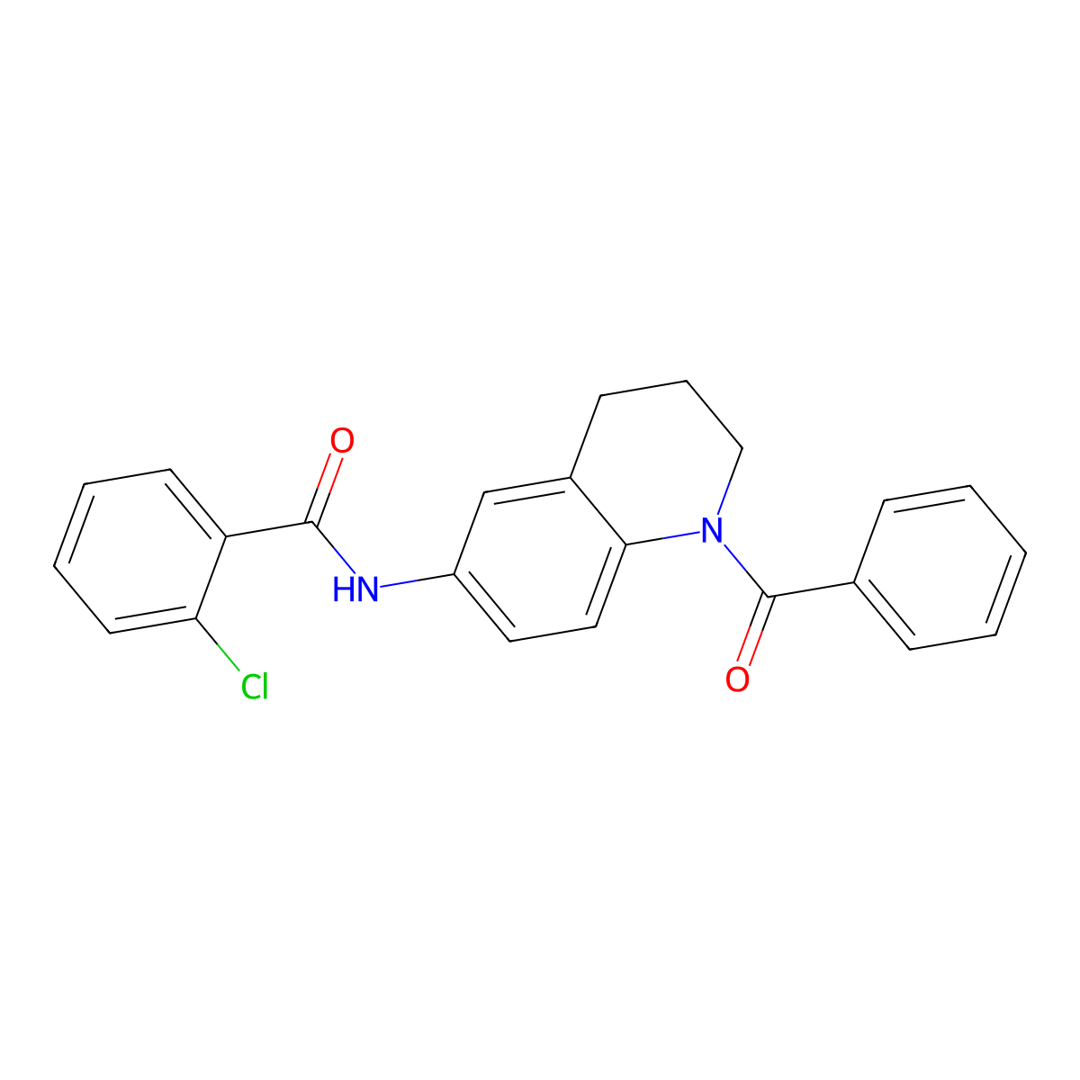 N-(1-benzoyl-1,2,3,4-tetrahydroquinolin-6-yl)-2-chlorobenzamide molecular structure, CAS 664369-65-7