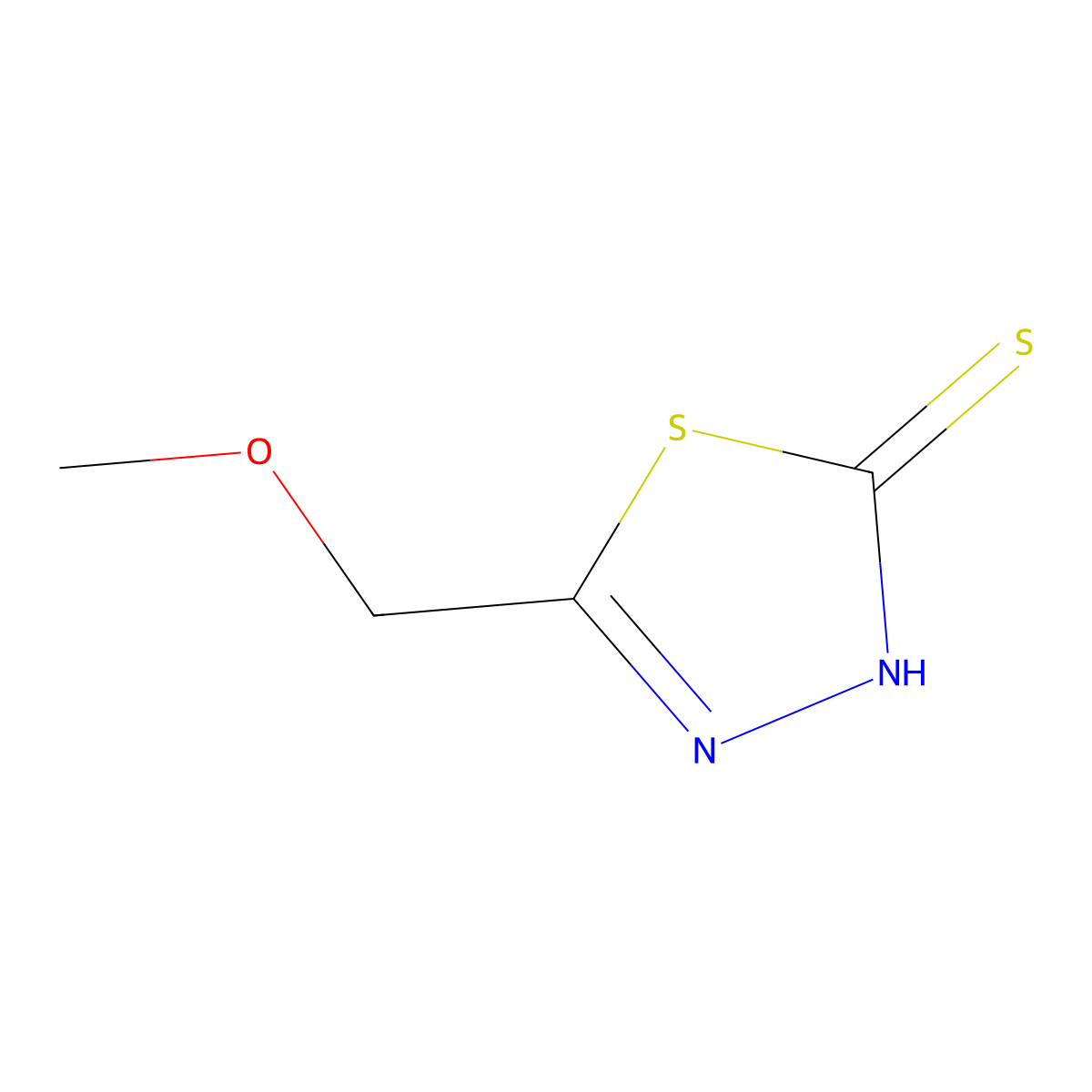 5-Methoxymethyl-1,3,4-thiadiazole-2-thiol molecular structure, CAS 66437-18-1