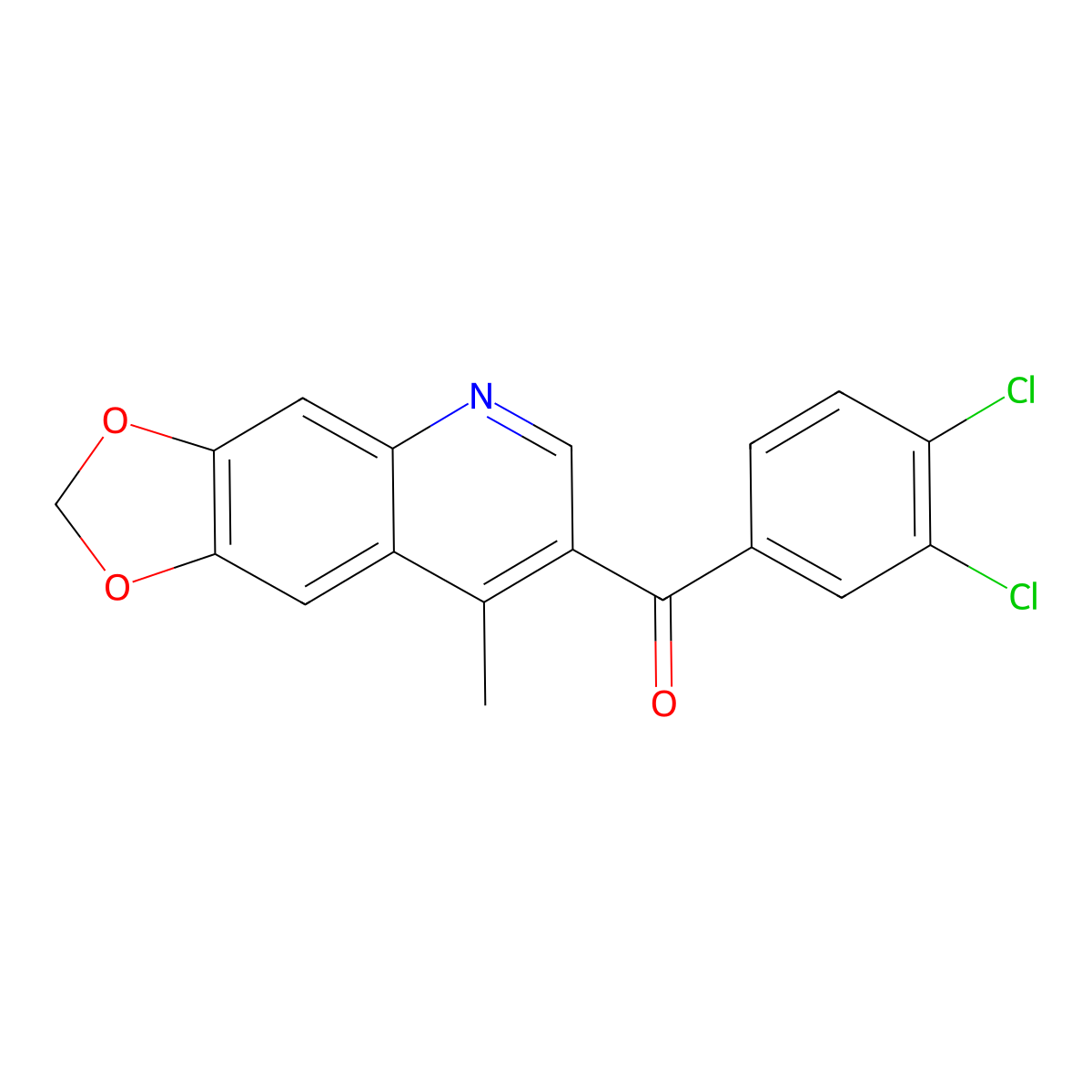 (3,4-Dichlorophenyl)(8-methyl[1,3]dioxolo[4,5-g]quinolin-7-yl)methanone molecular structure, CAS 664370-68-7