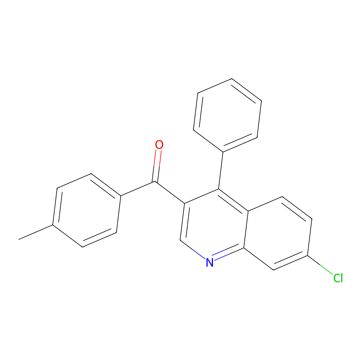 (7-Chloro-4-phenylquinolin-3-yl)(4-methylphenyl)methanone molecular structure, CAS 664370-71-2