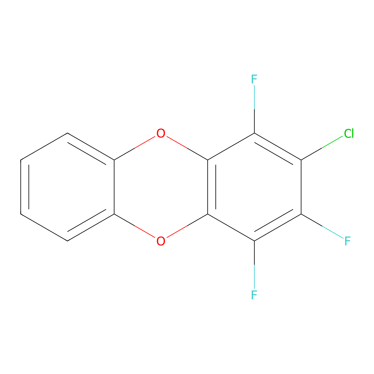 2-Chloro-1,3,4-trifluorooxanthrene molecular structure, CAS 664371-50-0