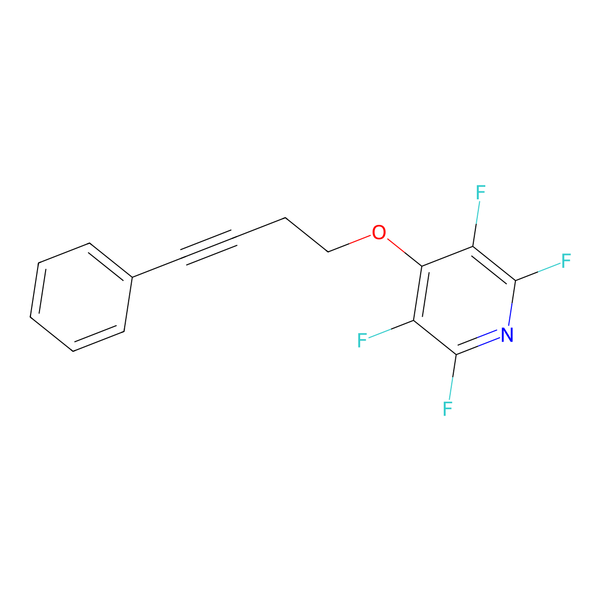 2,3,5,6-Tetrafluoro-4-(4-phenylbut-3-ynoxy)pyridine molecular structure, CAS 664371-85-1