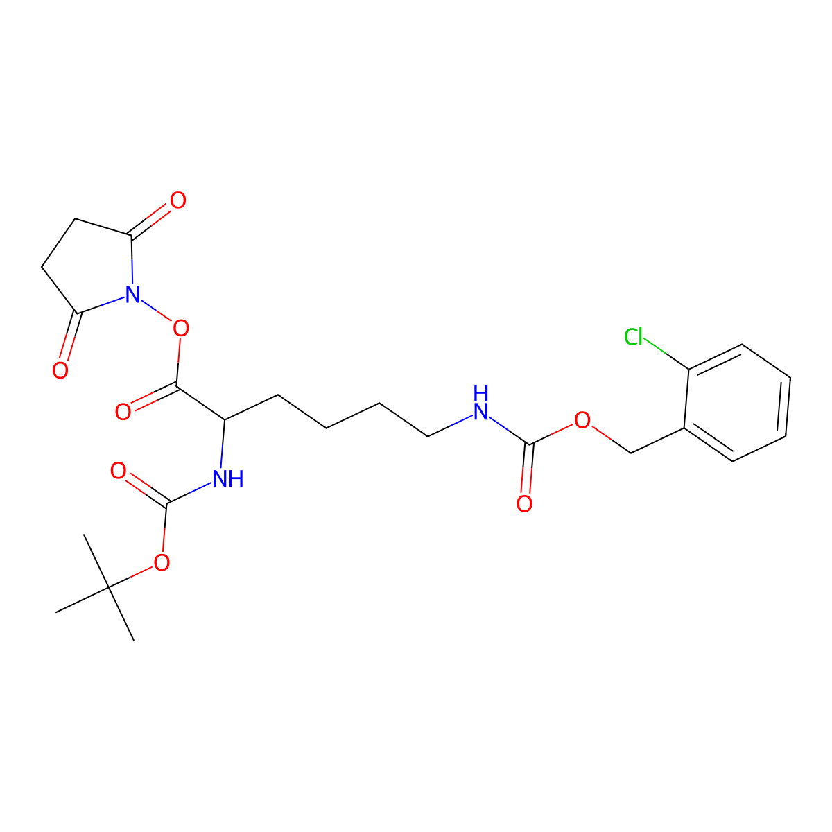Boc-Lys(2-Chloro-Z)-Osu molecular structure, CAS 66438-39-9