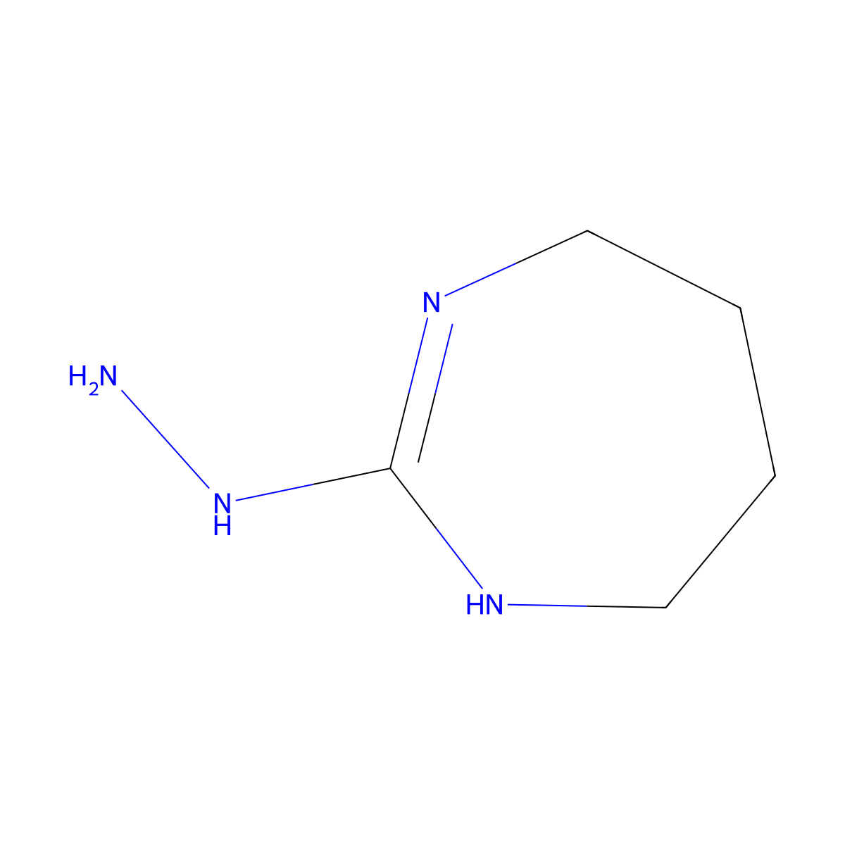(4,5,6,7-Tetrahydro-1H-[1,3]diazepin-2-yl)-hydrazine molecular structure, CAS 66439-74-5