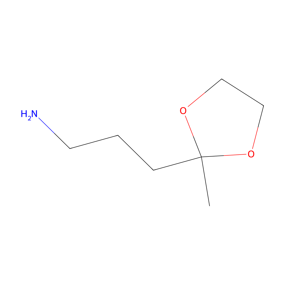 3-(2-Methyl-1,3-dioxolan-2-yl)-1-propanamine molecular structure, CAS 66442-97-5