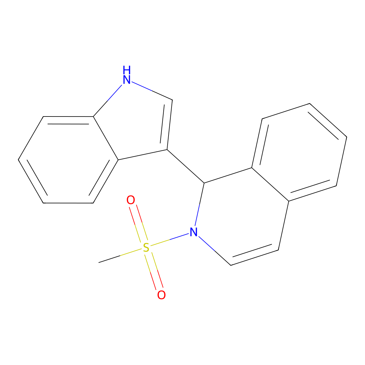 1-(1H-Indol-3-yl)-2-(methanesulfonyl)-1,2-dihydroisoquinoline molecular structure, CAS 66443-06-9
