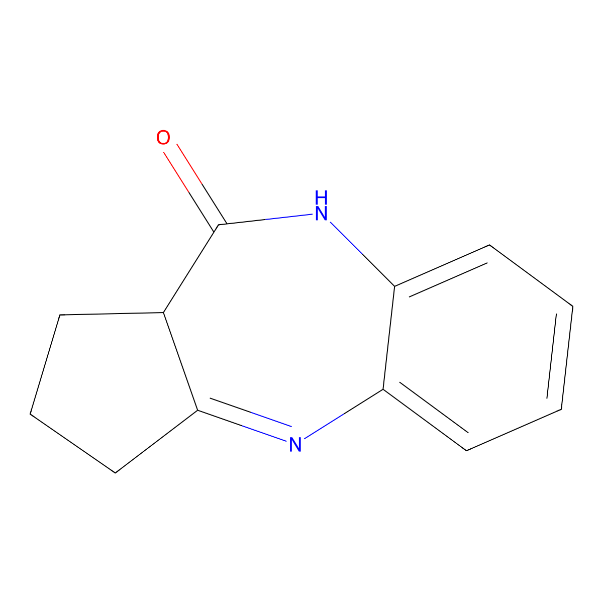 2,3,9,10a-Tetrahydro-1H-benzo[b]cyclopenta[f][1,4]diazepin-10-one molecular structure, CAS 66444-19-7
