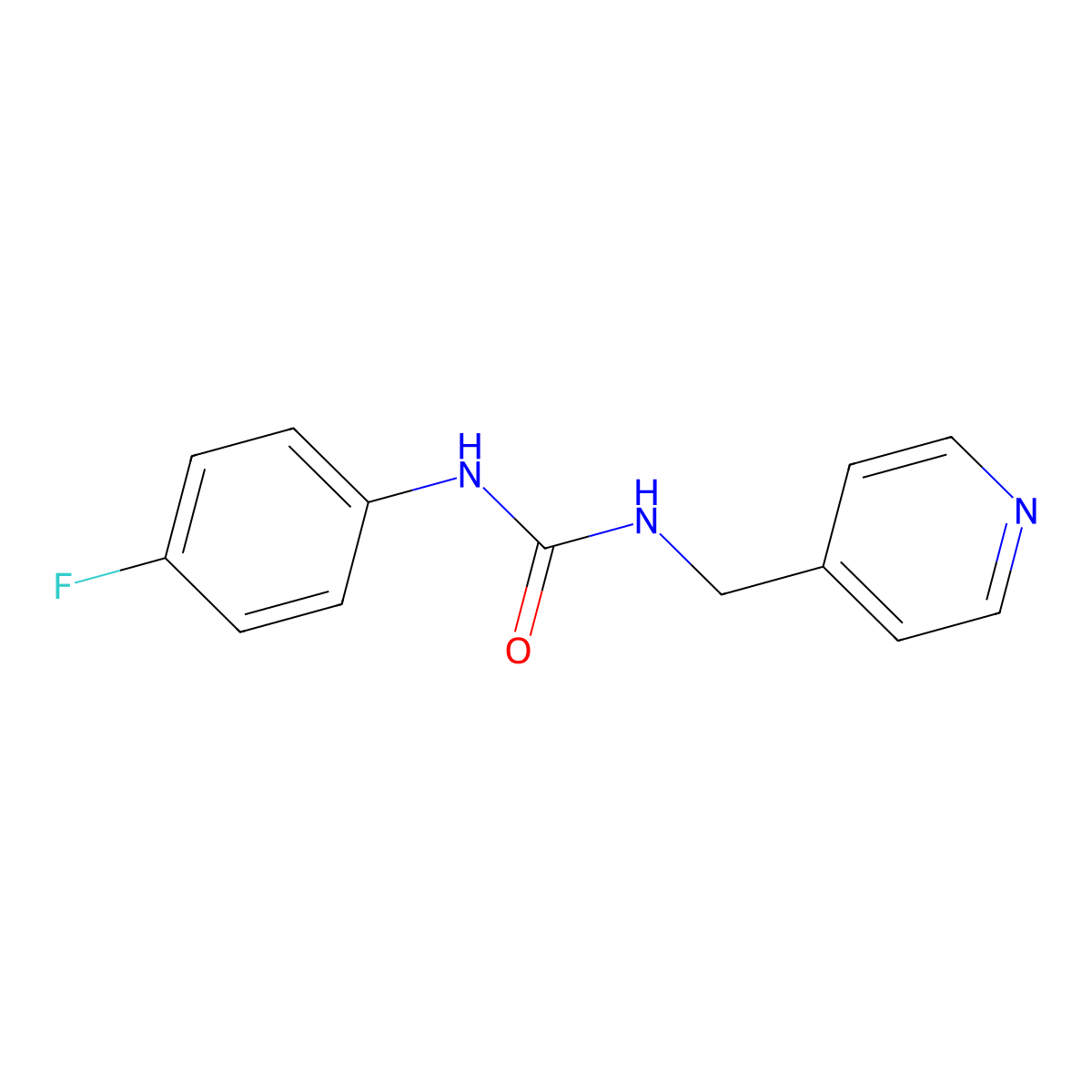 N-(4-fluorophenyl)-N'-(4-pyridinylmethyl)urea molecular structure, CAS 66448-30-4