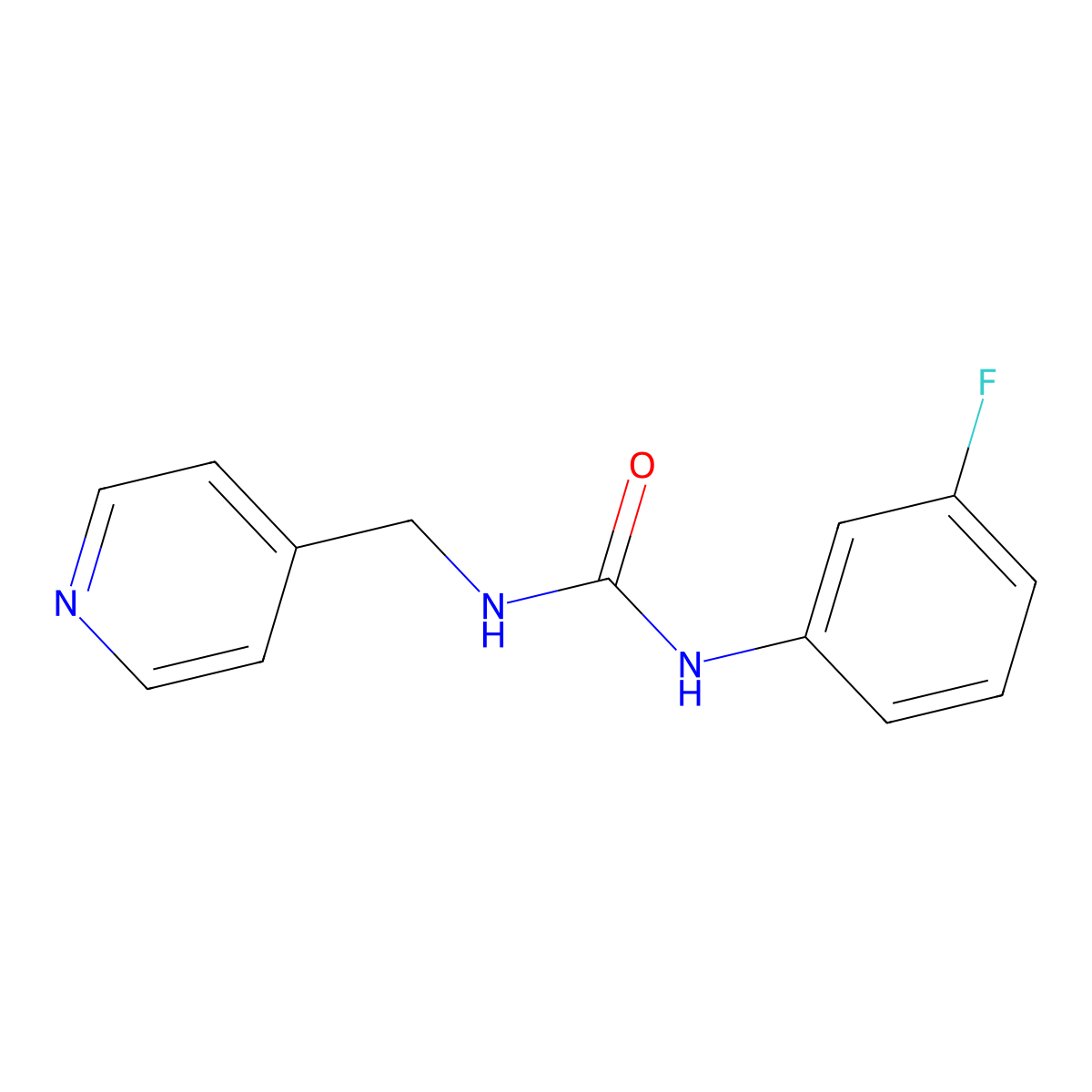 1-(3-Fluorophenyl)-3-(pyridin-4-ylmethyl)urea molecular structure, CAS 66448-31-5