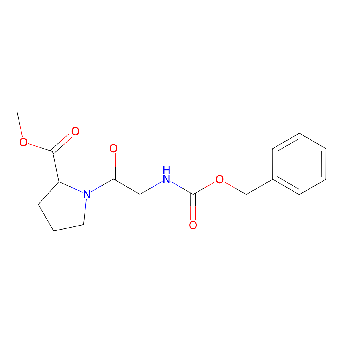 methyl N-[(benzyloxy)carbonyl]glycylprolinate molecular structure, CAS 66449-90-9