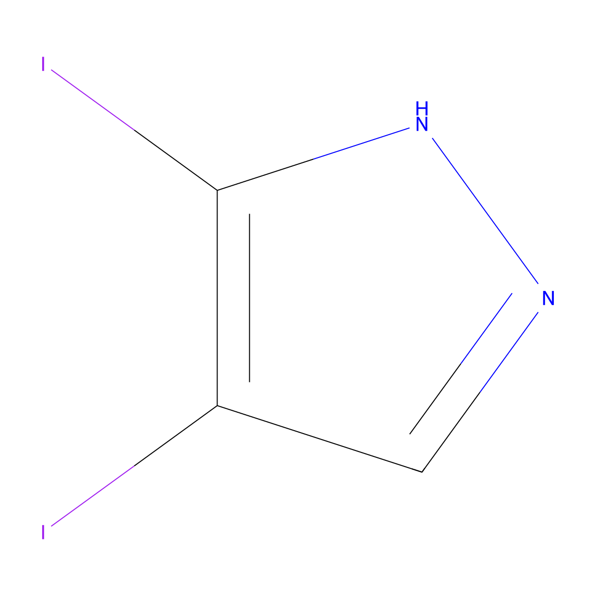 4,5-Diiodo-1H-pyrazole molecular structure, CAS 6645-70-1