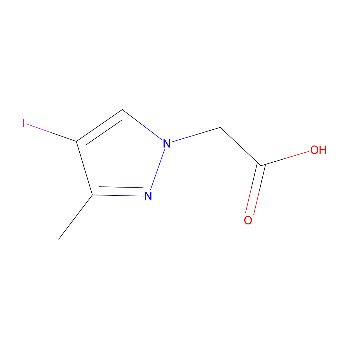 2-(4-iodo-3-methyl-1H-pyrazol-1-yl)acetic acid molecular structure, CAS 6645-77-8