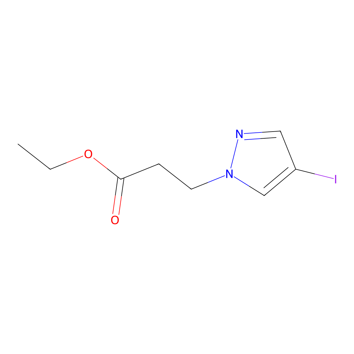 ethyl 3-(4-iodo-1H-pyrazol-1-yl)propanoate molecular structure, CAS 6645-80-3