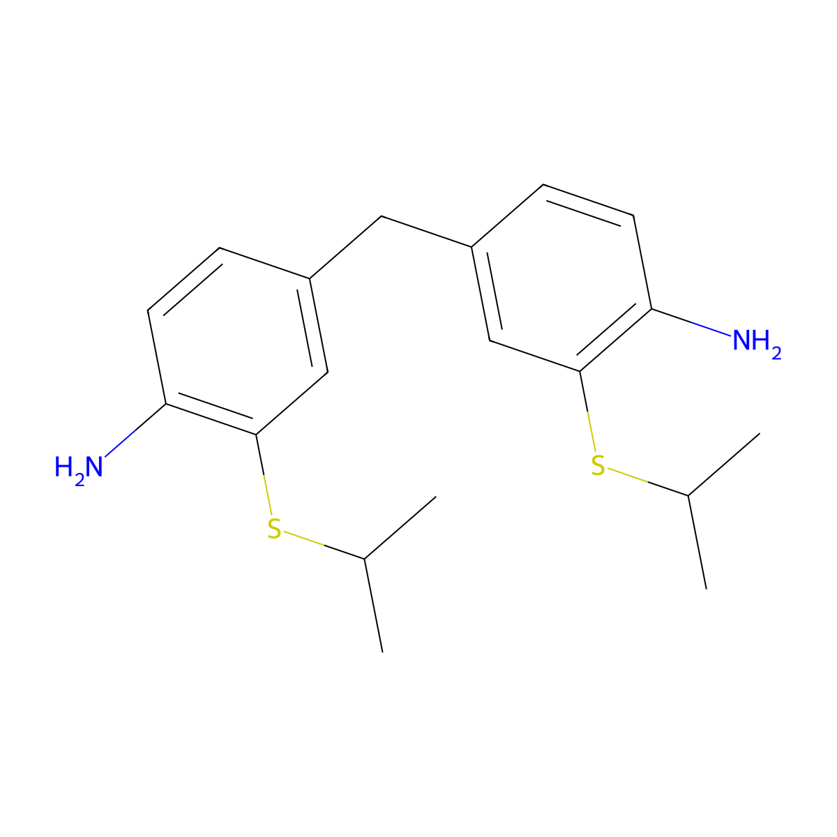 3,3'-Di(isopropylthio)-4,4'-diaminodiphenylmethane molecular structure, CAS 66452-61-7
