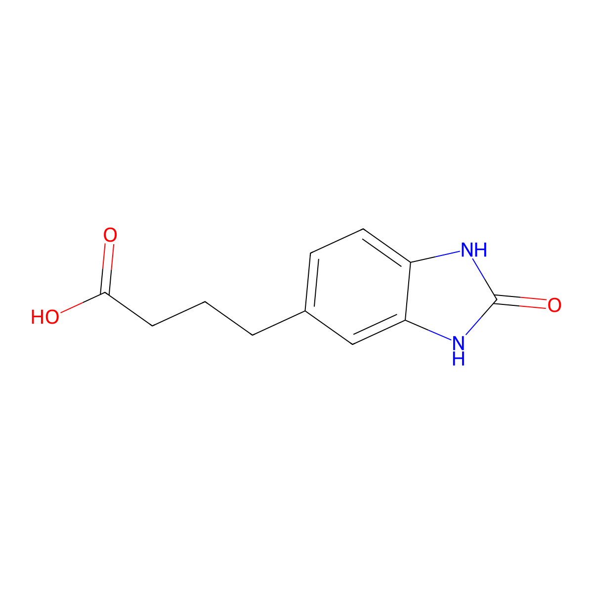 4-(2-oxo-2,3-dihydro-1H-1,3-benzodiazol-5-yl)butanoic acid molecular structure, CAS 6646-65-7