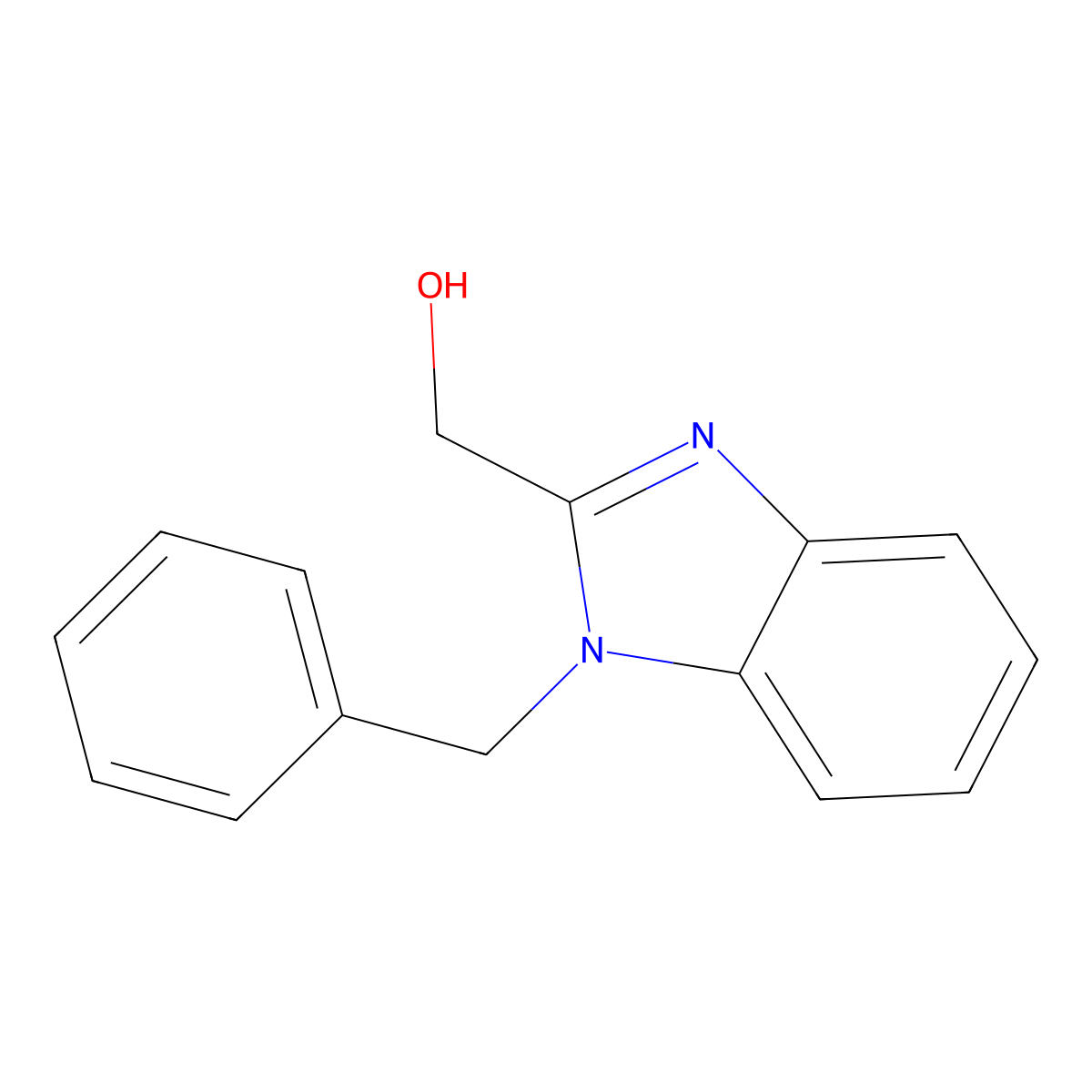 (1-benzyl-1H-1,3-benzodiazol-2-yl)methanol molecular structure, CAS 6646-70-4