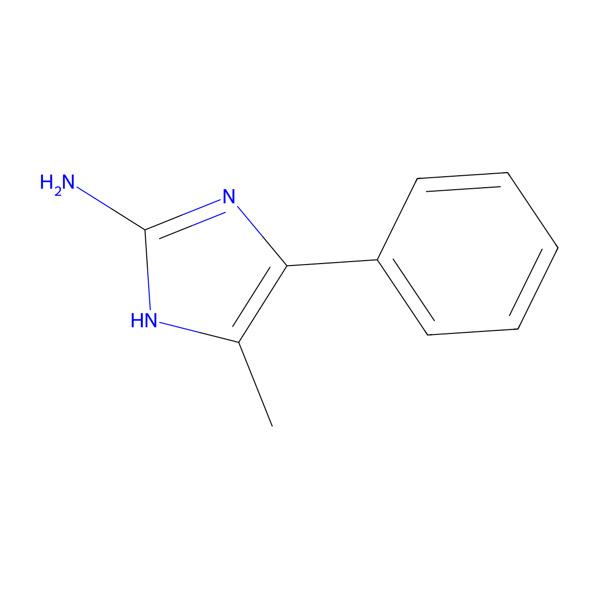 4-methyl-5-phenyl-1H-imidazol-2-amine molecular structure, CAS 6646-80-6