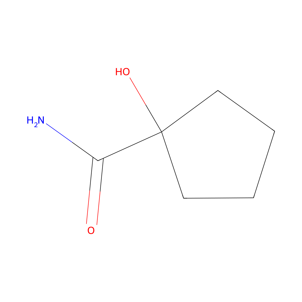 1-Hydroxycyclopentane-1-carboxamide molecular structure, CAS 66461-70-9