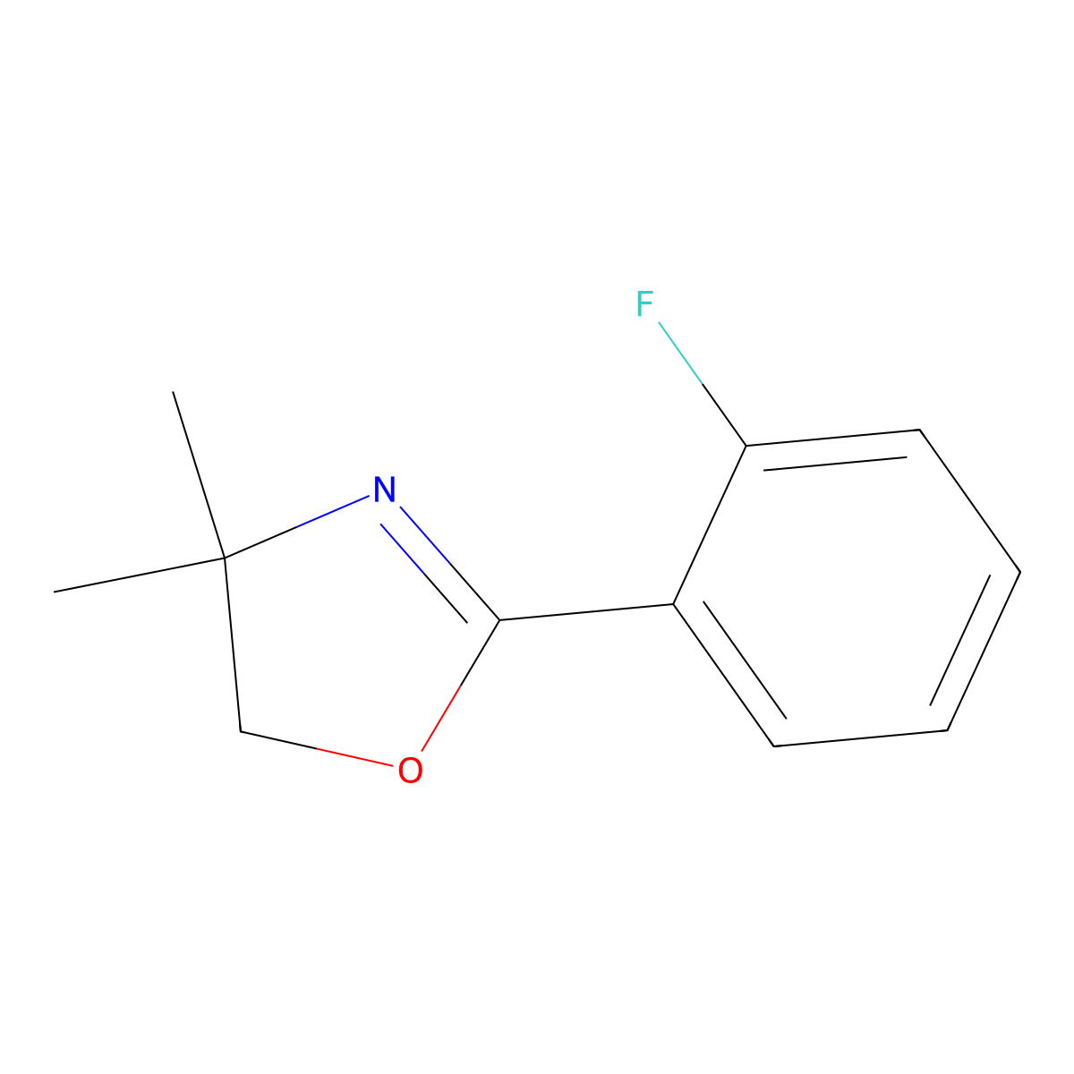 2-(2-Fluorophenyl)-4,4-dimethyl-4,5-dihydrooxazole molecular structure, CAS 66464-20-8