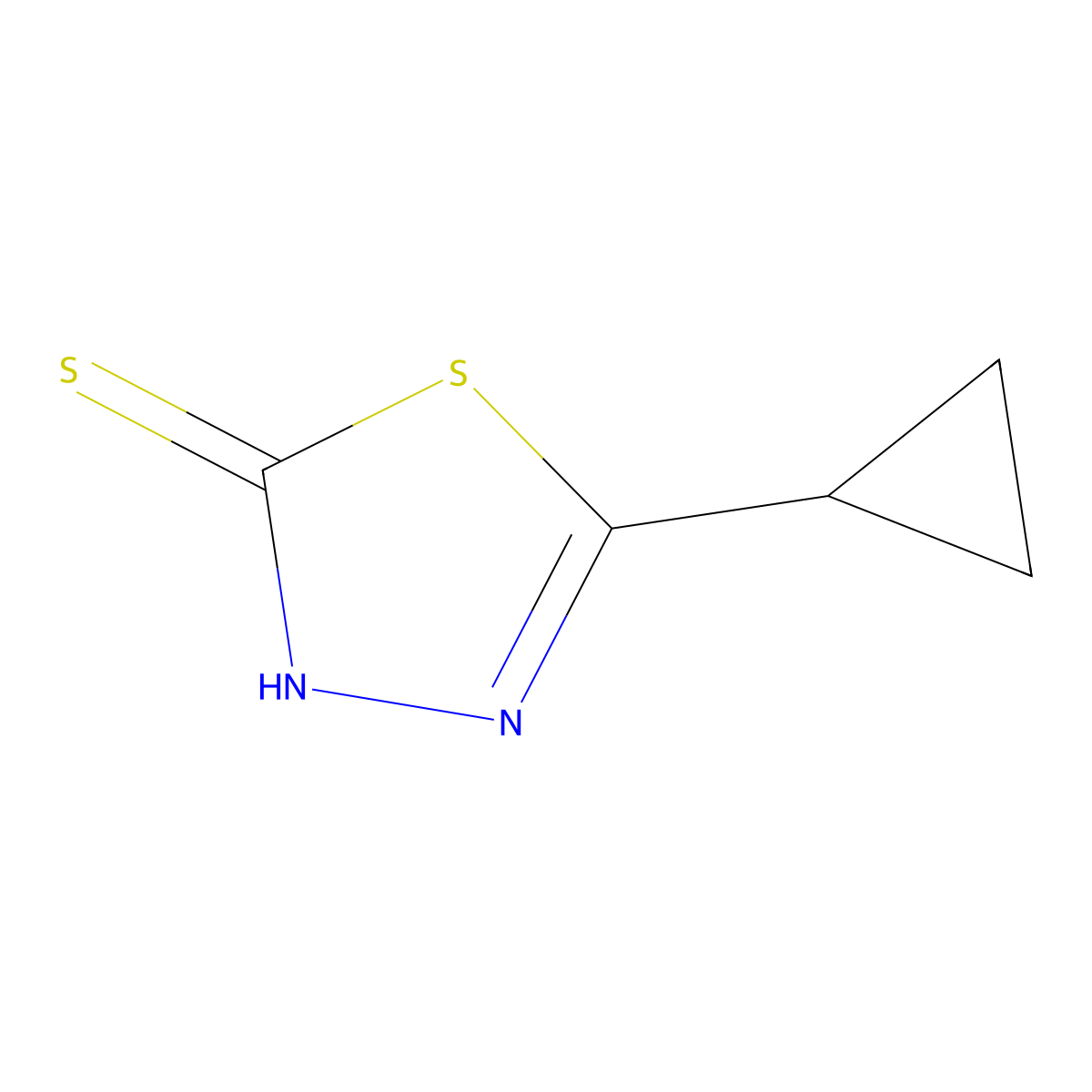 5-Cyclopropyl-1,3,4-thiadiazole-2-thiol molecular structure, CAS 66464-83-3