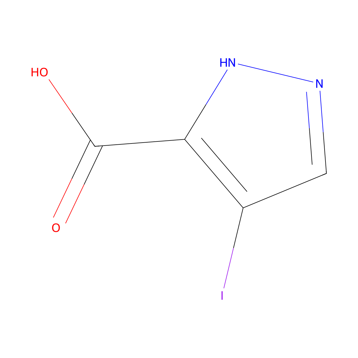 4-iodo-1H-pyrazole-3-carboxylic acid molecular structure, CAS 6647-93-4