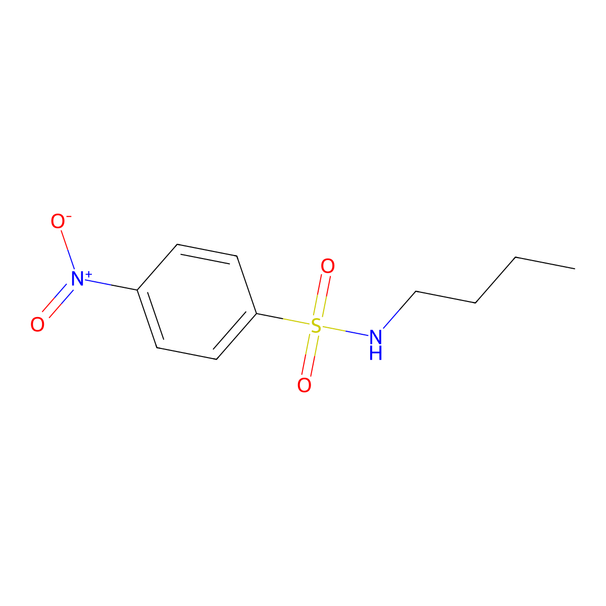 N-butyl-4-nitrobenzenesulfonamide molecular structure, CAS 66473-14-1