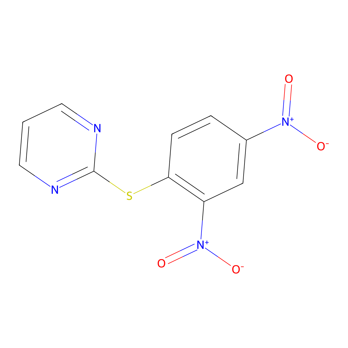 2,4-Dinitropyrimidinyl-2-thiophenol molecular structure, CAS 66474-53-1