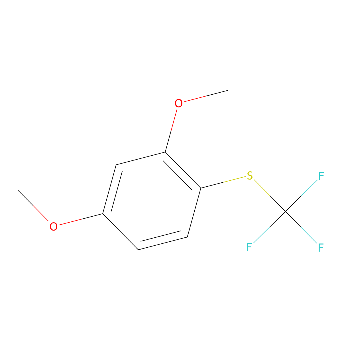 2,4-Dimethoxy-1-[(trifluoromethyl)sulfanyl]benzene molecular structure, CAS 66476-29-7