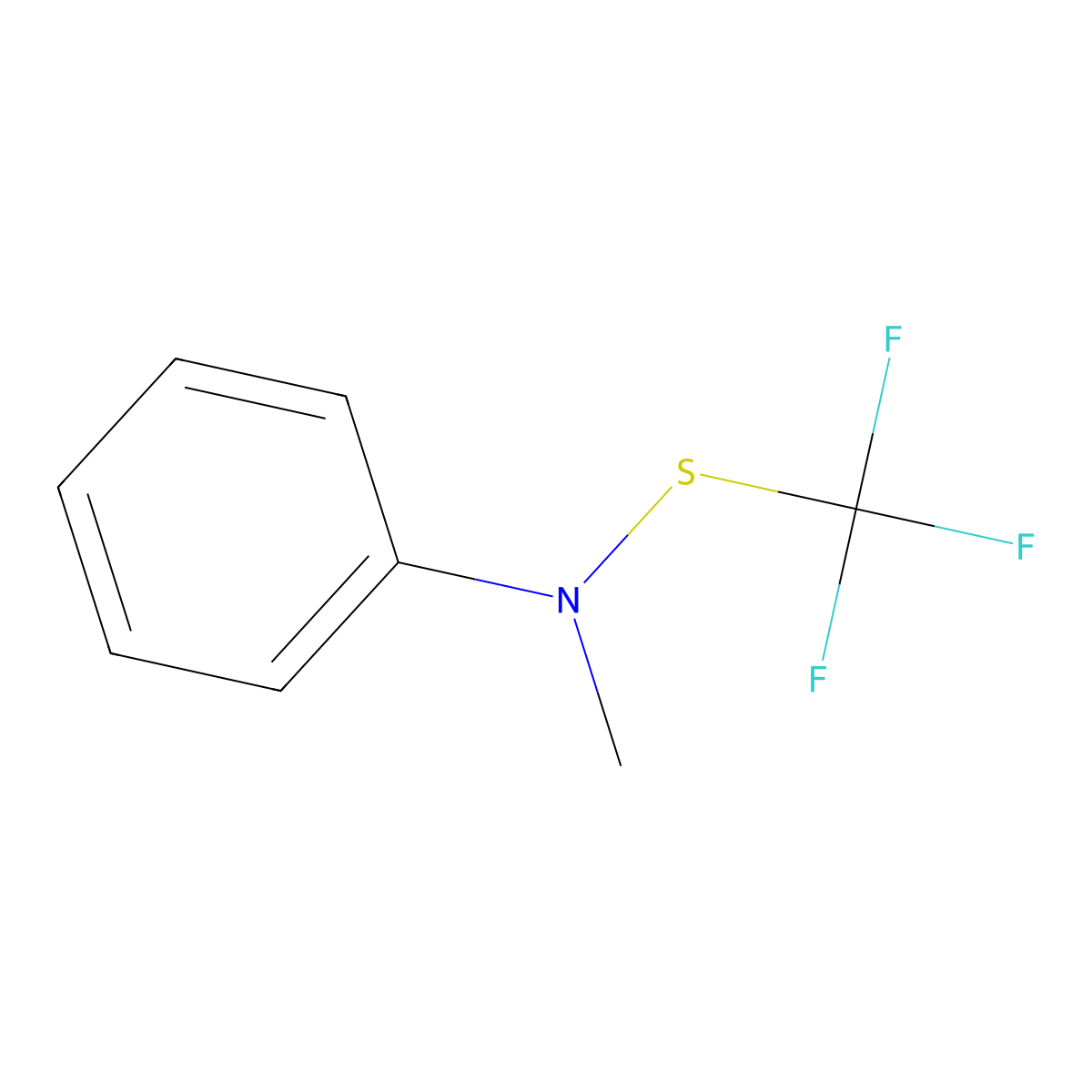 N-Methyl-N-(trifluoromethylthio)aniline molecular structure, CAS 66476-44-6