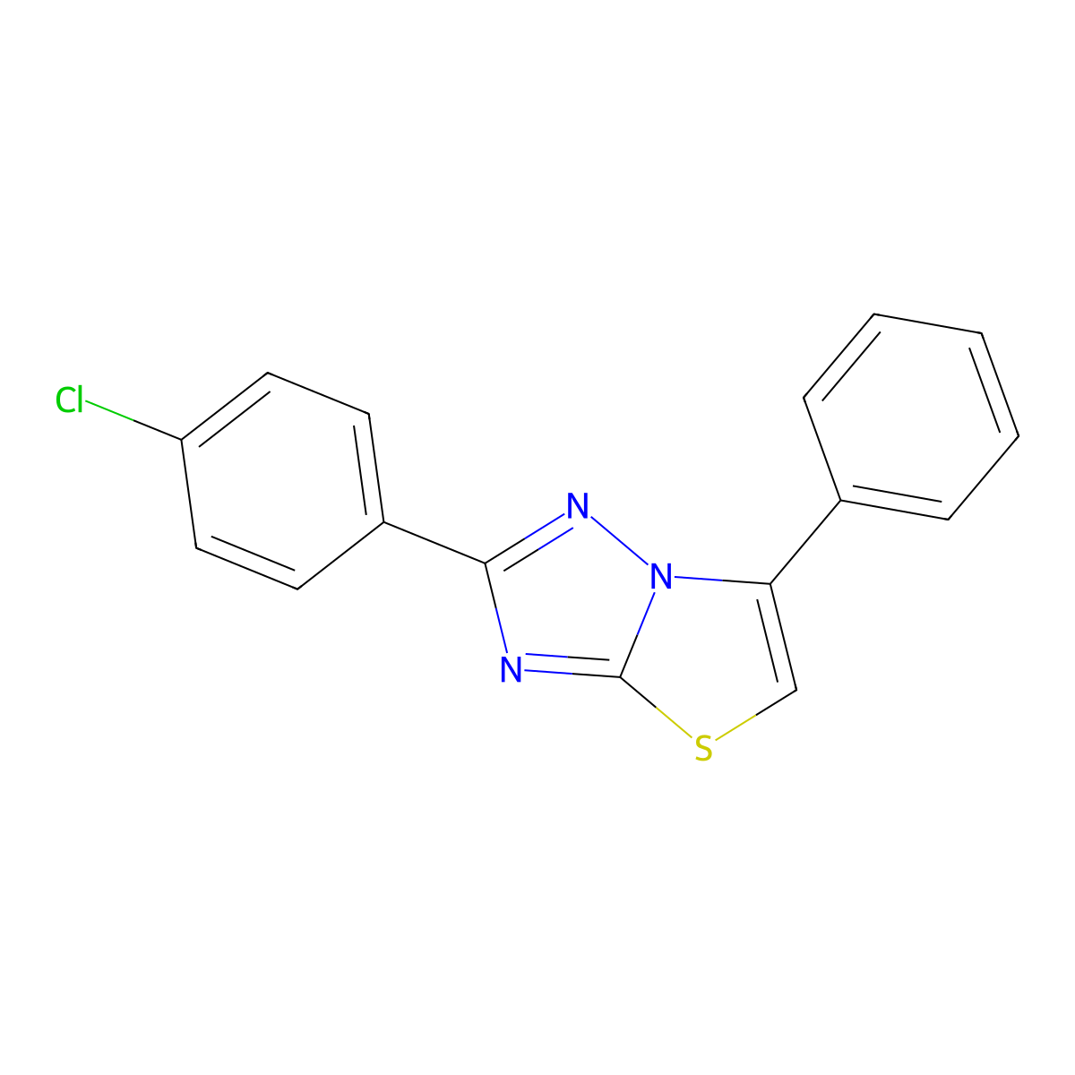 2-(4-Chlorophenyl)-6-phenyl[1,3]thiazolo[3,2-b][1,2,4]triazole molecular structure, CAS 66479-67-2