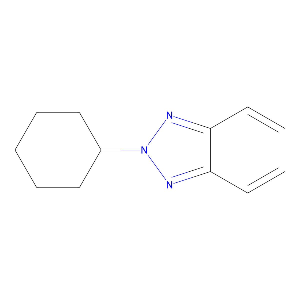 2-Cyclohexyl-2H-benzotriazole molecular structure, CAS 66480-65-7