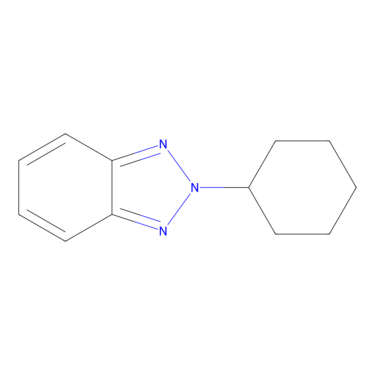 2-Cyclohexyl-2H-benzotriazole molecular structure, CAS 66480-65-7