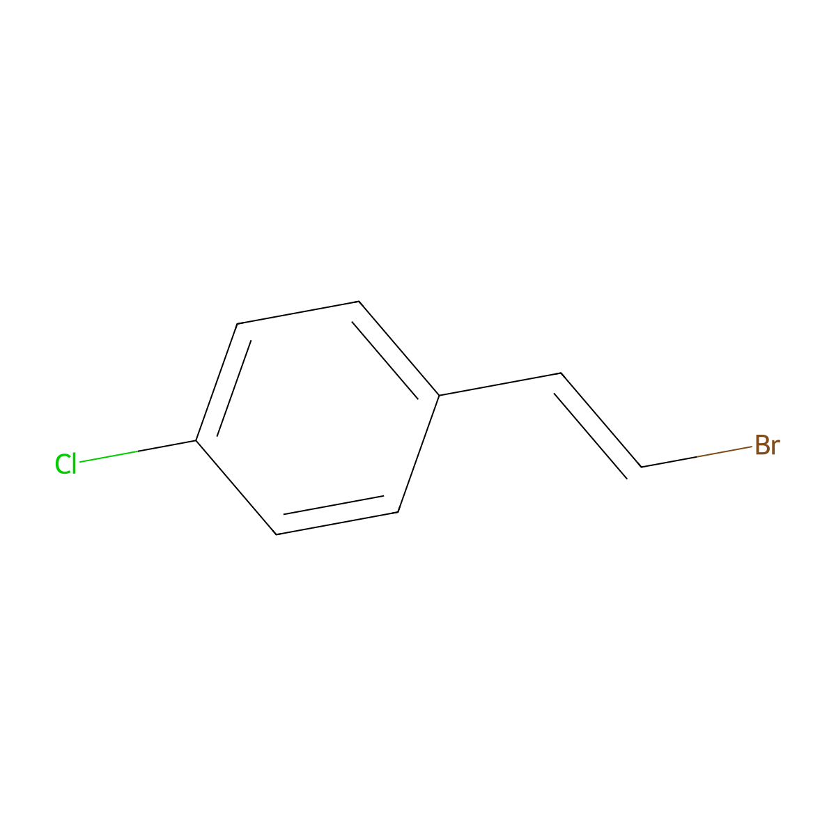 2-Bromo-1-(4-chlorophenyl)ethylene molecular structure, CAS 66482-30-2